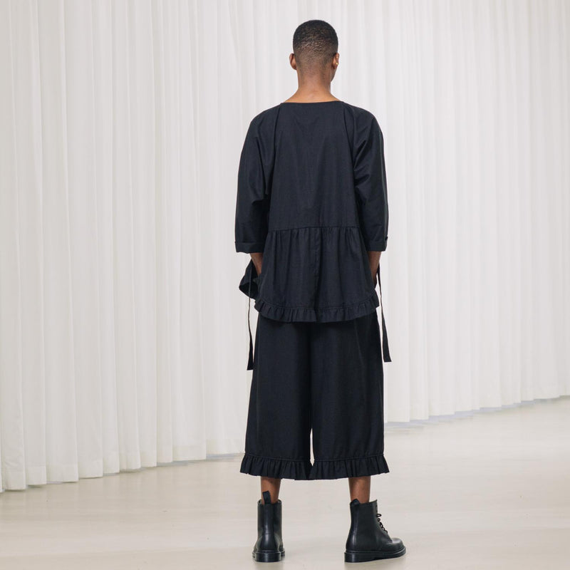 oversized Culotte mit Rüschen