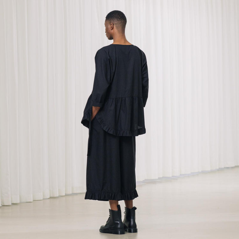 oversized Culotte mit Rüschen